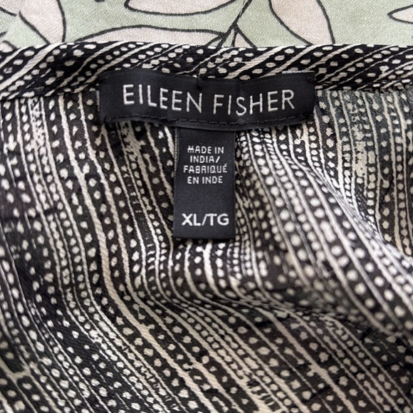 Eileen Fisher Silk Black And White Layered Top, XL, EUC - Picture 5 of 6